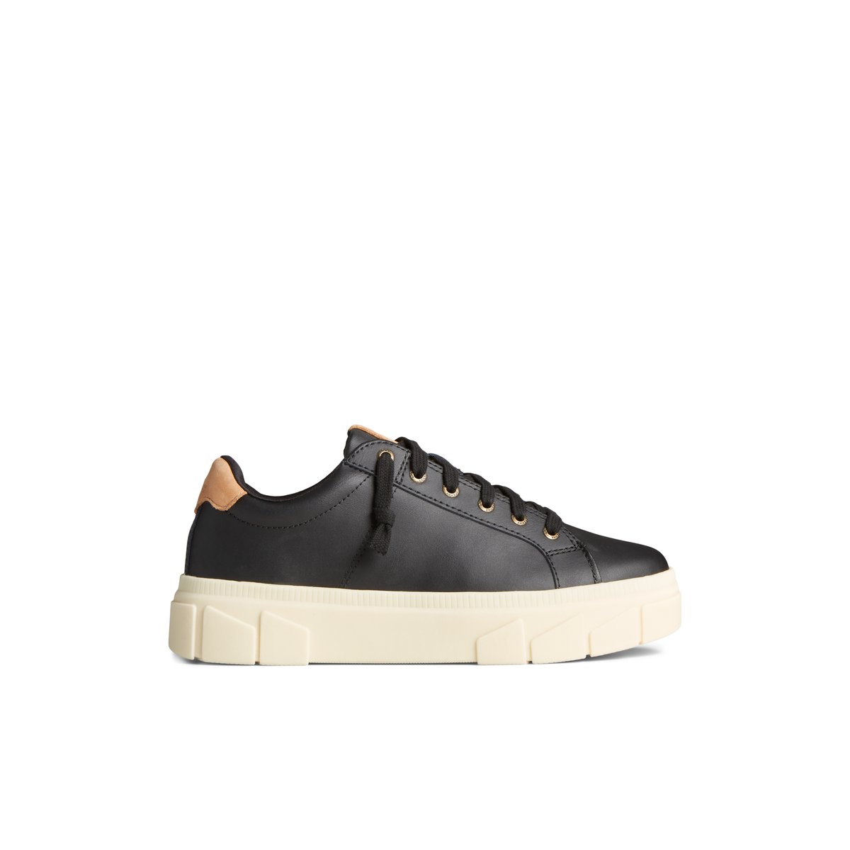 Sperry black leather sneakers deals